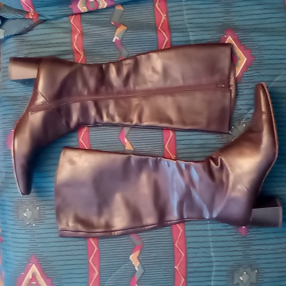 All Leather Dark Brown Tall Boot